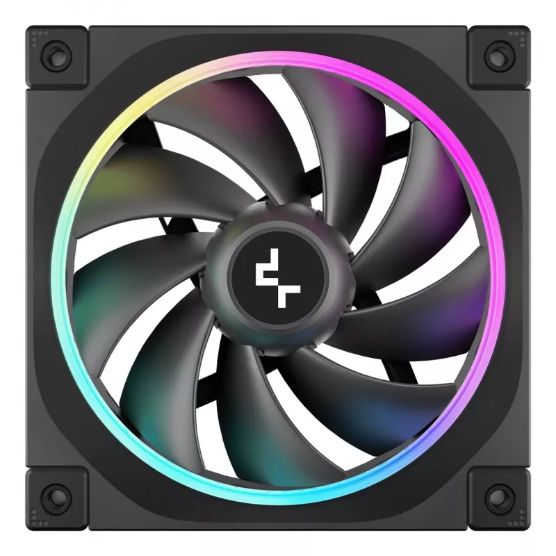 120 mm PC ventiliatorius DeepCool FL12 3 viename, juodas, 120×25 mm, 2150 RPM, skysčio dinaminis guolis, PWM, 55 CFM, 32 dB, 3 vnt. pakuotė