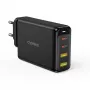 CHOETECH GaN 140W 4 prievadų įkroviklis — 2x USB‑C, 2x USB, juodas (PD6005)