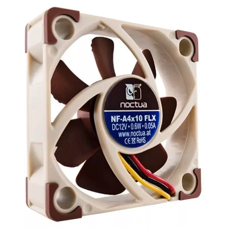 Ventiliatorius Noctua NF-A4x10 5V – 40×40×10 mm, 3 kontaktai, 4500 RPM, 8,2 m³/h, 5 V