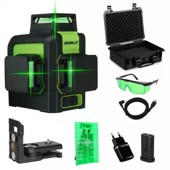 Lazerinis nivelyras Dedra MC0904 Green – 30 m, žalias spindulys, kompaktiškas