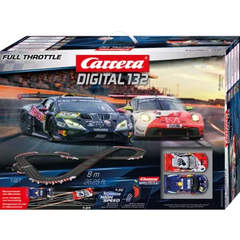 Carrera DIGITAL 132 Full Throttle lenktynių trasa – skaitmeninė 1:32 mastelio automobilių lenktynių sistema