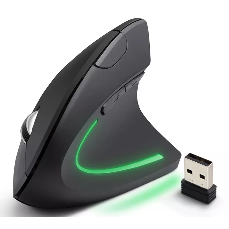 Belaidė pelė ESPERANZA EM133 – ergonomiška dešinei rankai, 1600 DPI, 6 mygtukai, 2.4 GHz USB nano imtuvas, 10 m atstumas, juoda