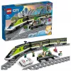 LEGO City 60337 Express keleivinis traukinys su nuotolinio valdymo pultu, žaislas vaikams, berniukams ir mergaitėms, su veikiančiais priekiniais žibintais, 2 vagonais ir 24 bėgių dalimis