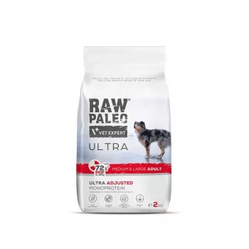 RAW PALEO Ultra Medium&Large Adult Beef - sausi šunų ėdalai - 10 kg