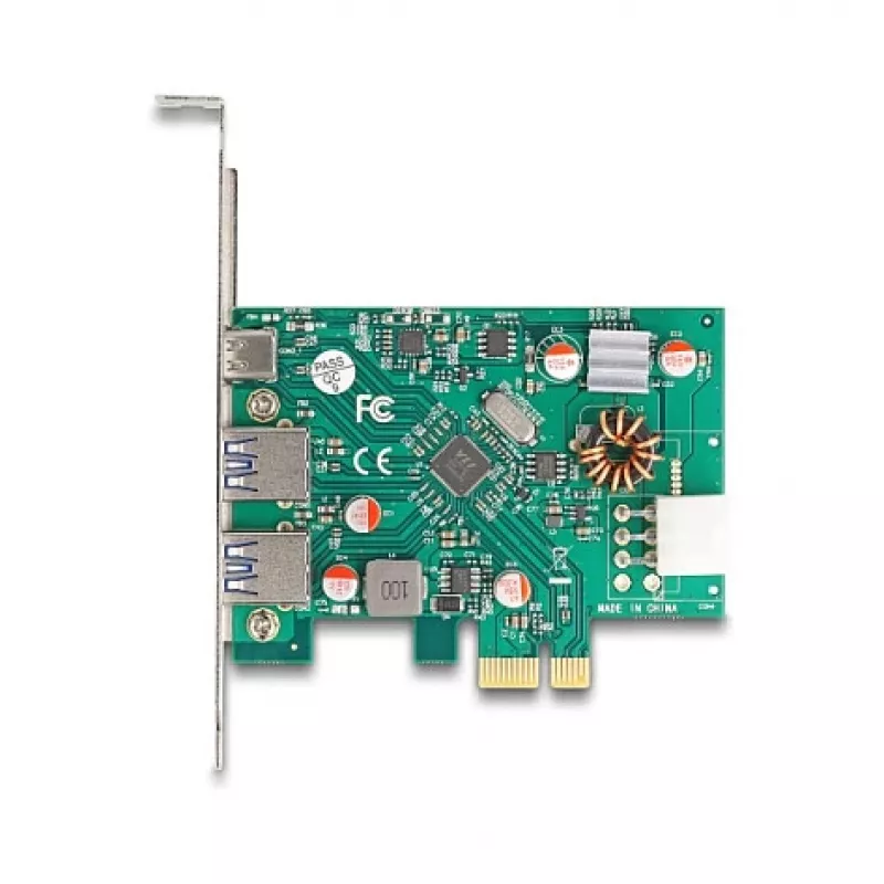 DeLOCK PCI Express x1 kortelė USB Type-C PD 30W 2x USB Type-A 5Gbps