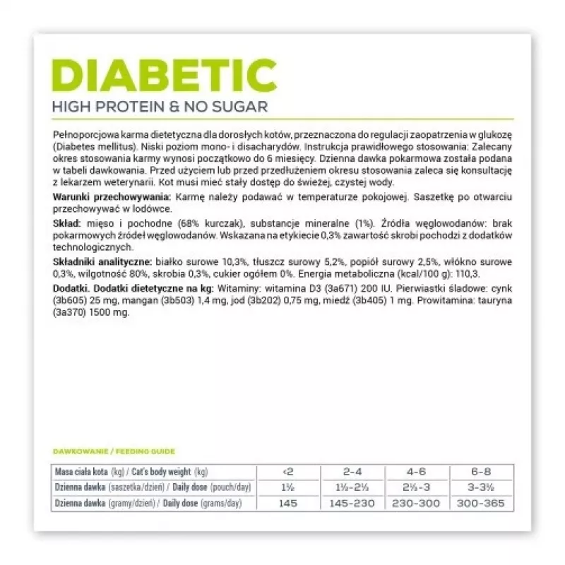 VET EXPERT Veterinary Diet Diabetic Cat šlapias ėdalas katėms 100g