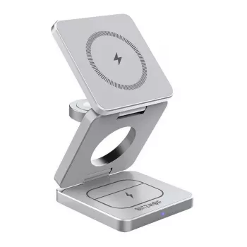 Belaidė įkrovimo stotelė BlitzWolf BW-IW30 3-in-1 greitasis įkrovimas iPhone ir Samsung, 3 įrenginių belaidis įkrovimas