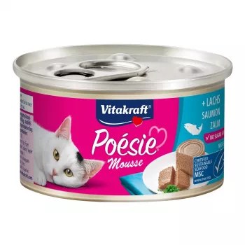 Šlapias kačių ėdalas Vitakraft Poésie Mousse Lašiša 85 g – suaugusioms katėms, be grūdų, lašišos skonio