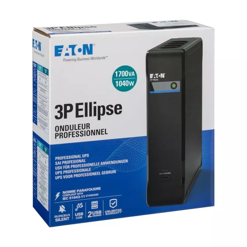 Eaton 3P Ellipse 1700 USB IEC nepertraukiamo maitinimo šaltinis (UPS) - 1,7 kVA / 1040 W