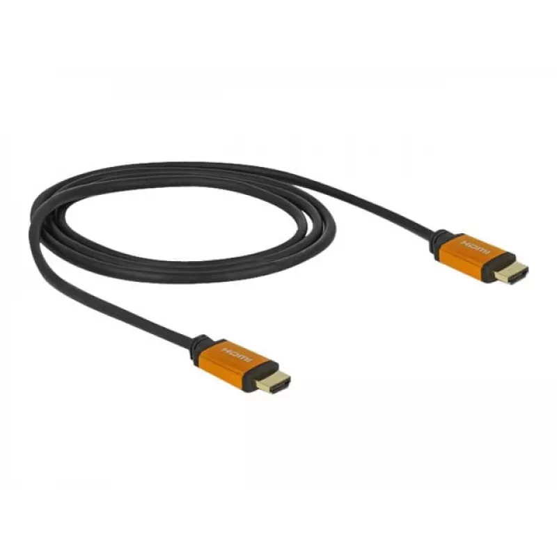 HDMI kabelis DeLOCK 85727 1 m, A tipo vyras–vyras, juodas su auksu