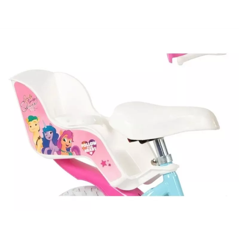 Vaikiškas dviratis Toimsa 1297 su 12 colių putplasčio ratais, 4 ratais, krepšiu, grandinės gaubtu, sparnais — My Little Pony