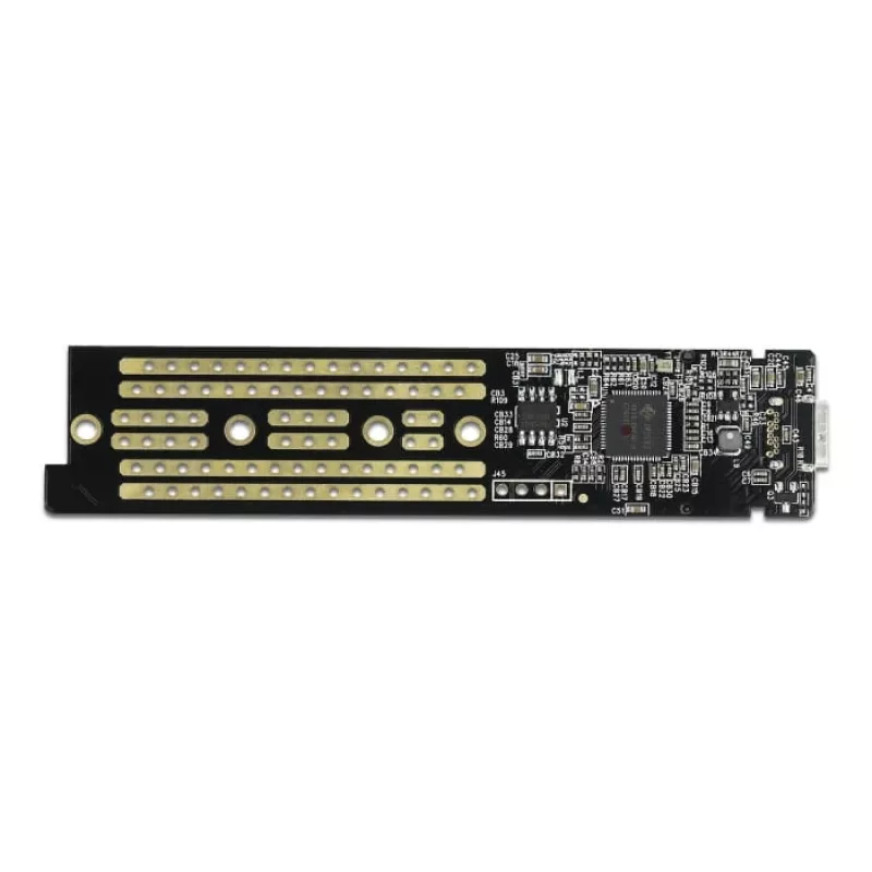 Išorinis dėklas SSD DELOCK 42620 M.2 NVMe PCIe su USB Type-C moterišku lizdu, skaidrus