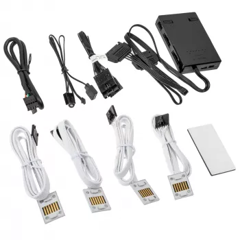 Lian Li UNI HUB SL-INF 12SLIN-CONT3W baltas RGB ventiliatorių ir LED juostų valdiklis