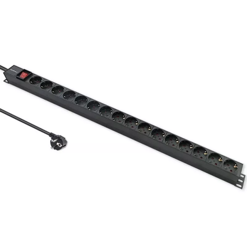 Qoltec aliumininis PDU stelažui | 16A | 16 x Schuko | Vertikalus | 1,8 m