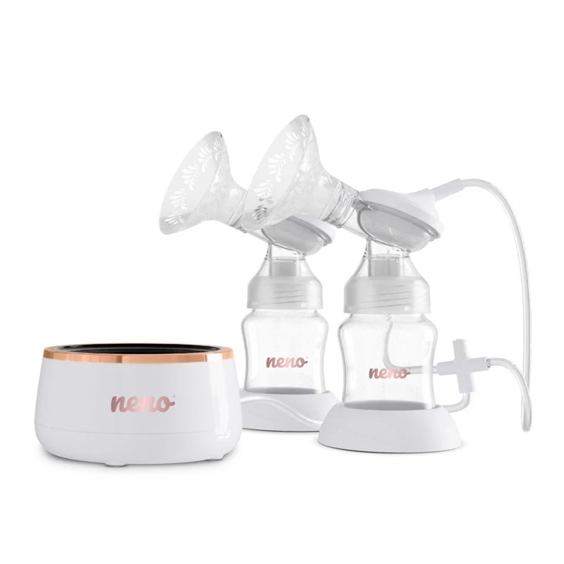 Elektrinis dvigubas pientraukis neno Bella Twin Moon – belaidis, dviejų fazių, LCD, 150 ml buteliukai, perlamutrinis