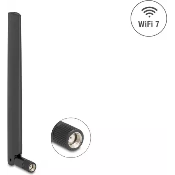 Kryptinė antena DELOCK 81452 RP-SMA, 4.4 dBi, 2,4–7,125 GHz, 169,7 mm