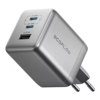 EcoFlow Rapid Pro 100W GaN USB-C 3 prievadų kroviklis