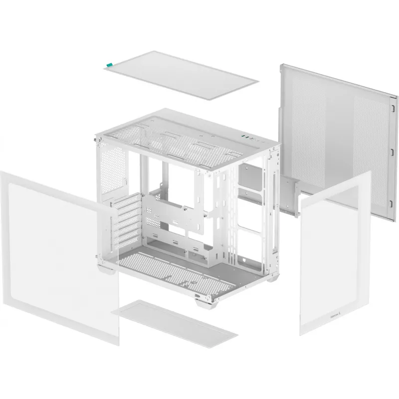Korpusas DeepCool CG530 WH Midi Tower – ATX/Micro ATX/ITX, grūdintas stiklas, 2×3,5 col. + 3×2,5 col. vietos, palaiko iki 410 mm GPU