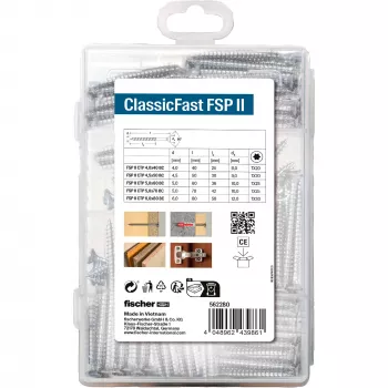 Savisriegiai tuščiaviduriai varžtai FISCHER ClassicFast SK TG TX 4,0–6,0 mm, 110 vnt.