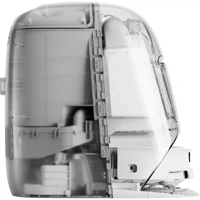 Robotinis dulkių siurblys ir šlapių grindų valymo šluota DJI ROMO P (vandens bako versija) – pilka/balta, 0,26 l dulkių talpa, 4 l švaraus / 3,2 l nešvaraus vandens, 5000 mAh baterija