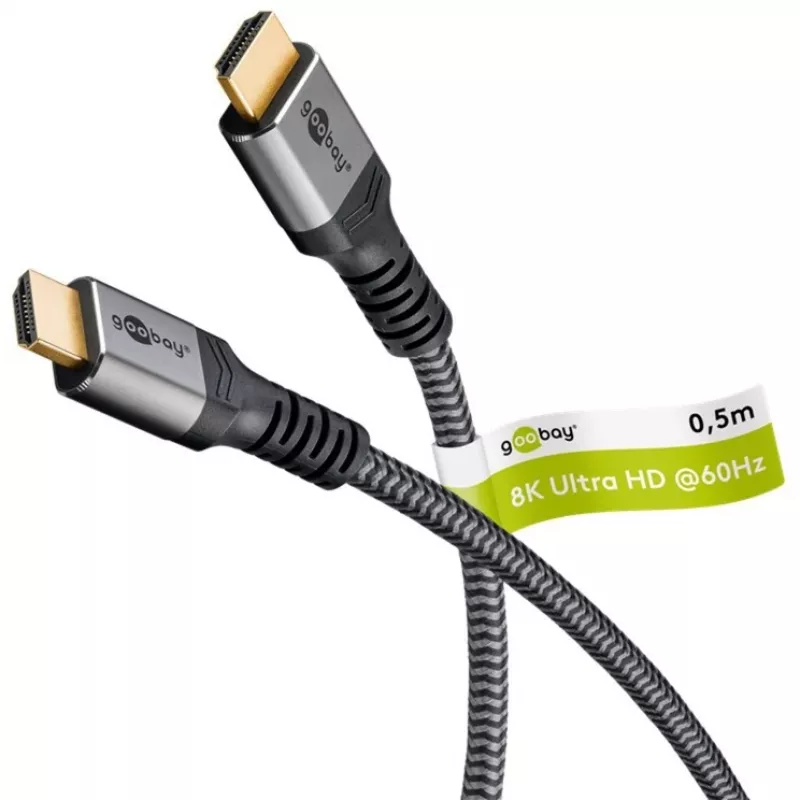Goobay 64999 HDMI laidas 0,5 m HDMI A tipo (standartinis) pilkas (64999)