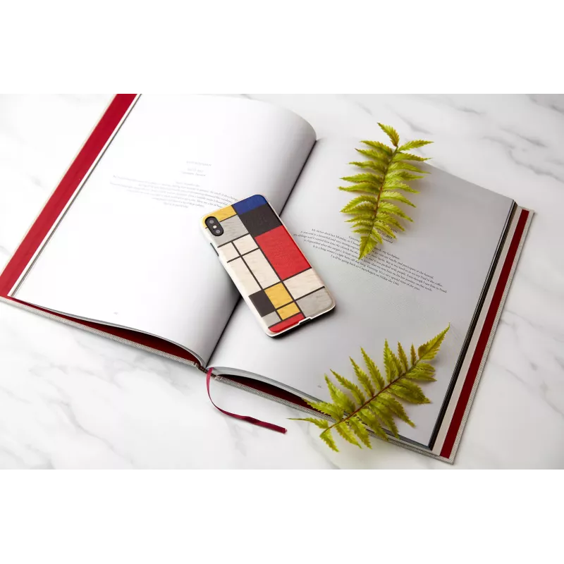 Dėklas iPhone XS Max man and wood – medinė nugarėlė, baltas rėmelis
