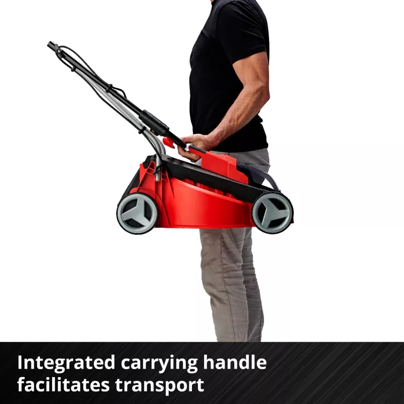 Benzinė vejapjovė EINHELL GE-CM 18/30 Li — 18V, 3,0Ah, 30 cm pjovimo plotis, 25 L žolės rinktuvas
