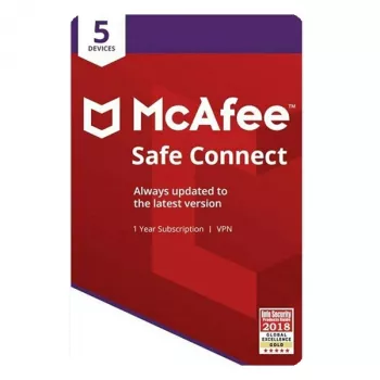 McAfee Safe Connect VPN raktas – 5 įrenginiams, metams