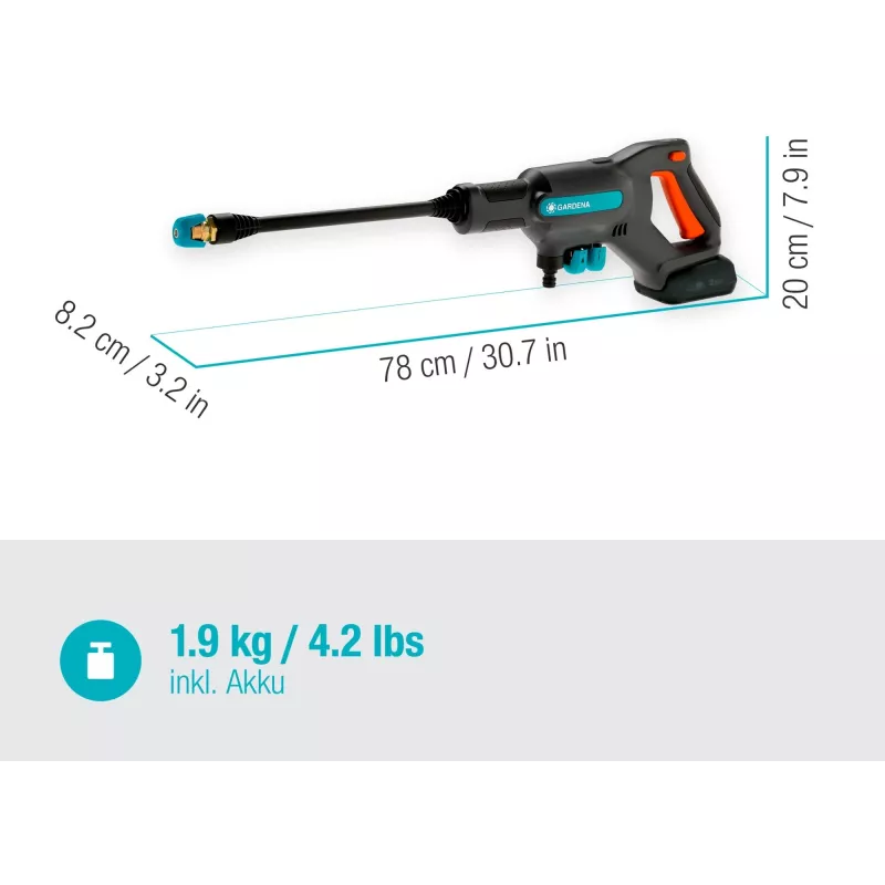 Bespėjis slėginis ploviklis Gardena AquaClean 24/18V P4A