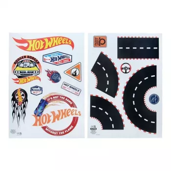 Sieniniai lipdukai Paladone Hot Wheels Personalisation PP13745HW – dekoratyviniai lipnūs lipdukai vaikų kambariui