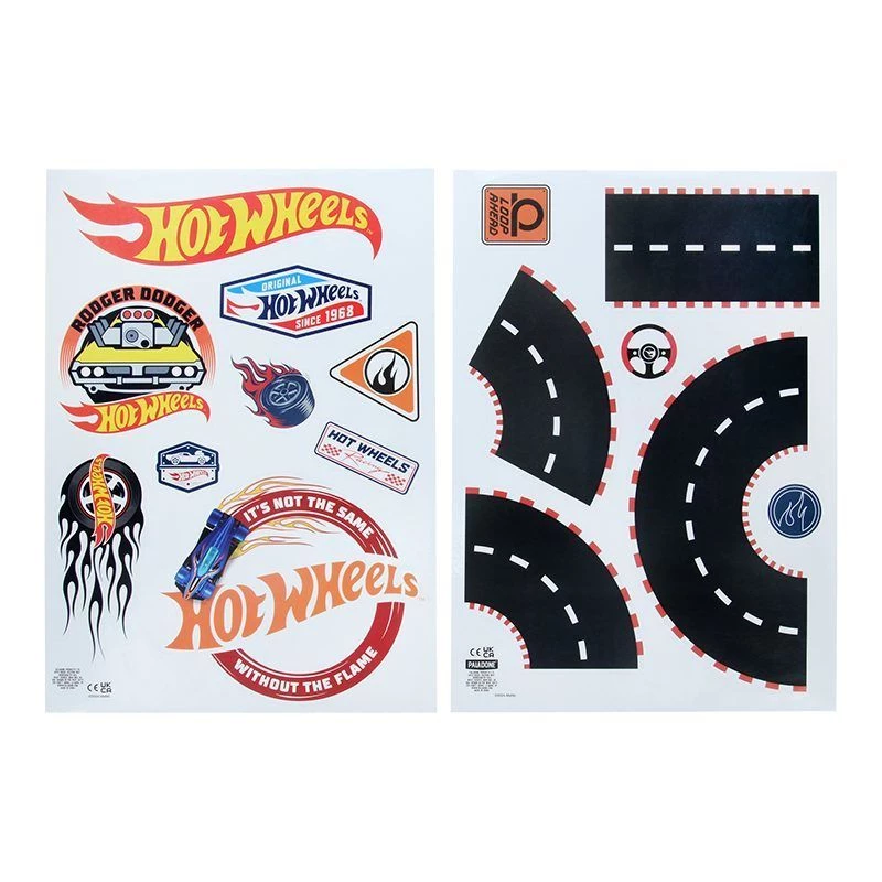 Sieniniai lipdukai Paladone Hot Wheels Personalisation PP13745HW – dekoratyviniai lipnūs lipdukai vaikų kambariui