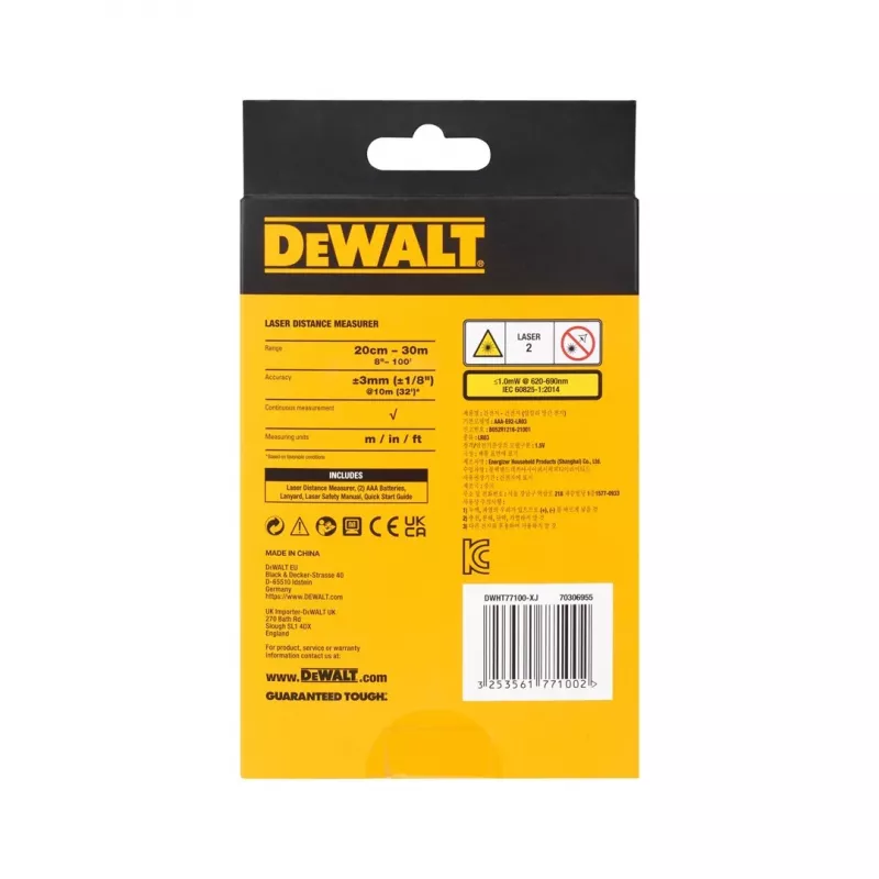 DeWALT DWHT77100-XJ atstumo matuoklis