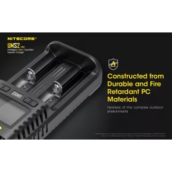 Nitecore UMS2 įkroviklis buitinėms baterijoms Li‑Jon Ni‑Cd