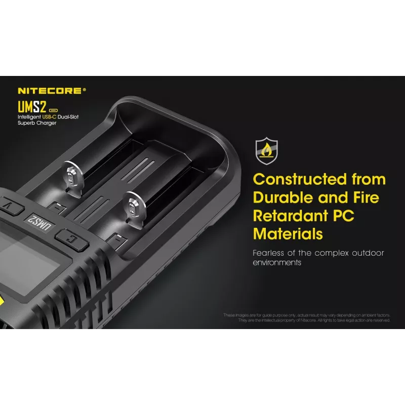 Nitecore UMS2 įkroviklis buitinėms baterijoms Li‑Jon Ni‑Cd