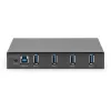 DIGITUS USB Hub 4 prievadų 3.0 → 4x A3.0 pramoninė linija juoda