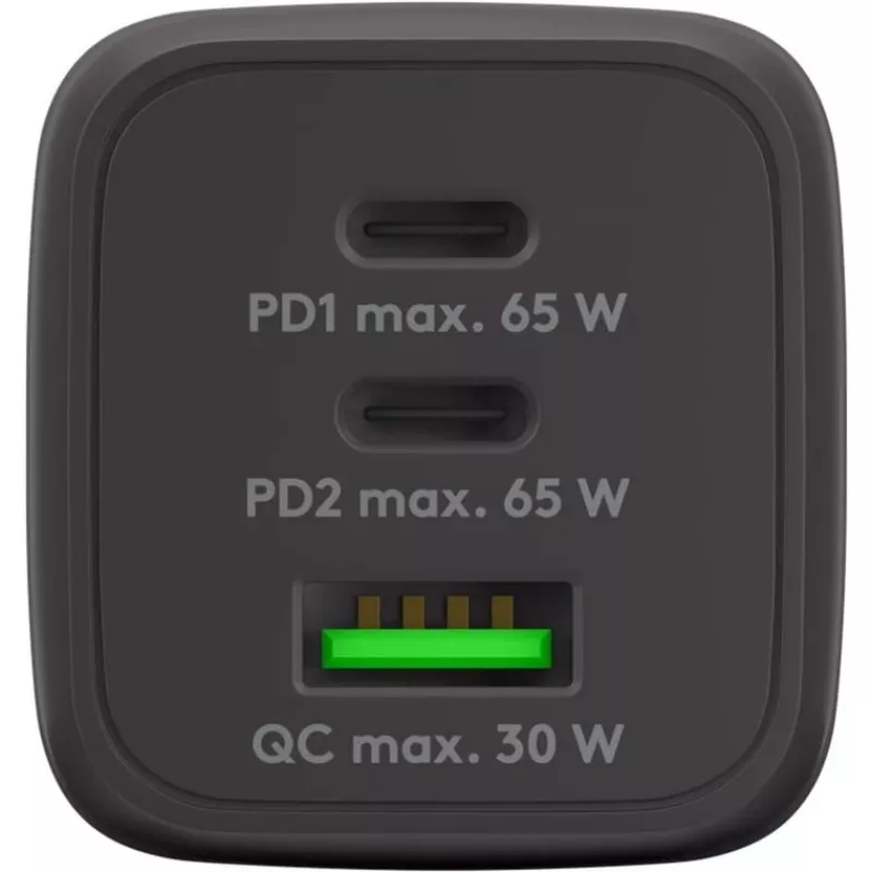 Goobay 64753 Įkroviklis mobiliesiems įrenginiams, ausinėms, išmaniesiems telefonams, planšetėms – juodas, greitasis krovimas, AC, vidaus naudojimui (64753)