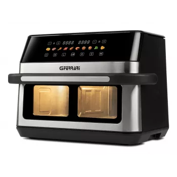 G3 Ferrari G10223 gruzdintuvė Dviguba 12 L Laisvai pastatoma 2200 W Karšto oro gruzdintuvė Juoda, Nerūdijantis plienas