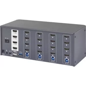SpeaKa Professional 4 prievadų HDMI kelių ekranų KVM jungiklis 4x4 3840x2160 (SP-13389140)