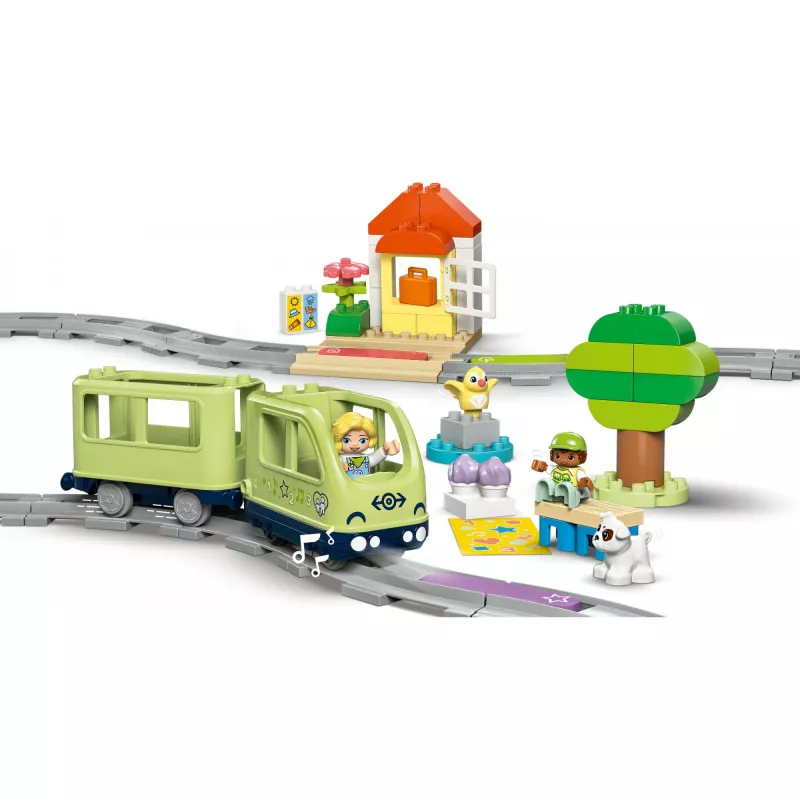 Traukinuko rinkinys LEGO DUPLO Interaktyvus nuotykių geležinkelis 10427, 57 dalių, 2 minifigūrėlės, nuo 2 metų