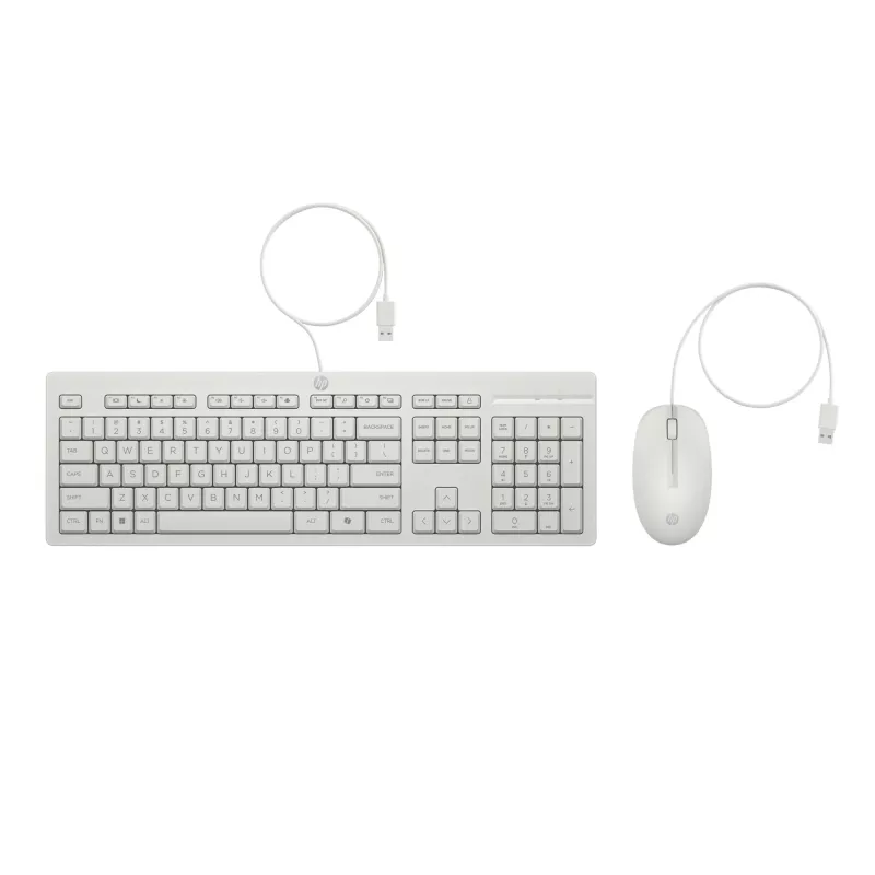 HP 225 G2 USB laidinis pelės ir klaviatūros rinkinys, Copilot klavišas – Cashmere White – ESTONIAN