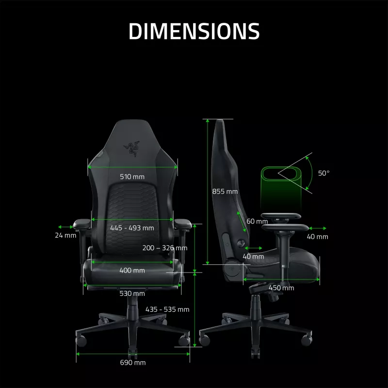 Žaidimų kėdė Razer Iskur V2 su paminkštinta sėdyne, juoda