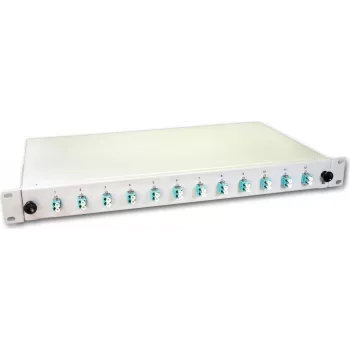 Lightwin LWL Splice Box, 24 skaidulų, 12x DLC daugiamodis, 50/125µm OM3 Pigtail Splice Box (SPBOX 24G50 OM3 DLC)