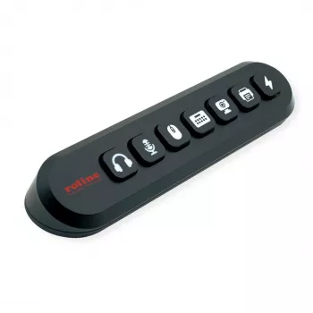 ROLINE USB 3.2 Gen 1 7 prievadų USB centras su keičiamais mygtukais, Type-A jungiamuoju kabeliu