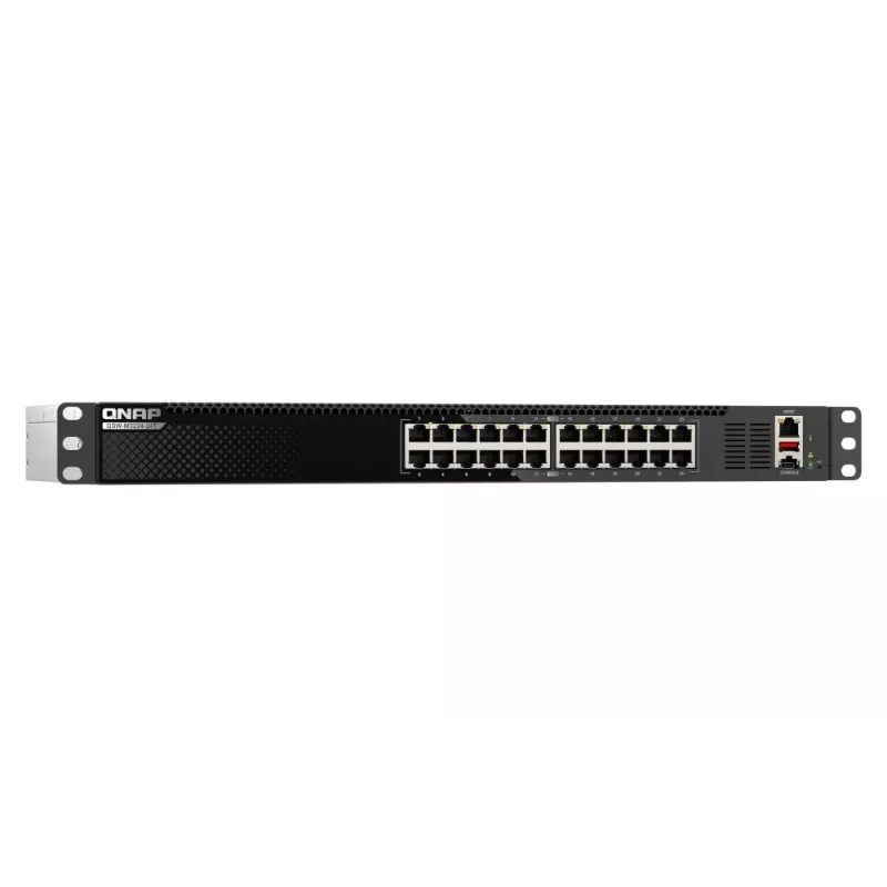 QNAP QSW-M3224-24T valdomas tinklo jungiklis L3 10G Ethernet (100/1000/10000) 1U juodas, sidabrinis