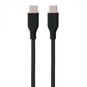 Silicone laidas USB Type-C – Type-C, 60W (juodas, 3m)