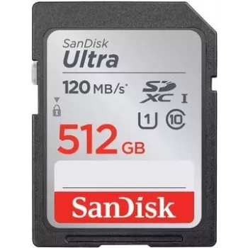SanDisk Ultra SDXC UHS-I atminties kortelė – 512 GB, UHS-I U1 / Class10 (SDSDUN4-512G-GN6IN)