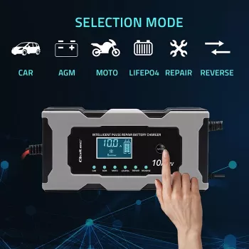 Įkroviklis QOLTEC 52493 12V 10A su AGM akumuliatorių atkūrimo funkcija