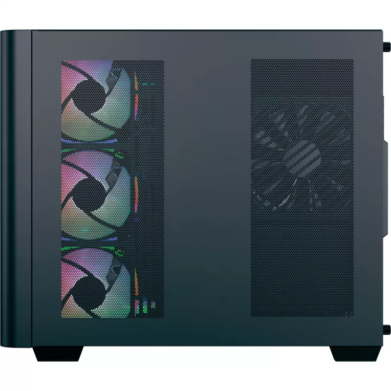 Kompiuterio korpusas AEROCOOL P500C EVO-G-BK-v1, bokštinis, su 2 grūdinto stiklo panelėmis, juodas