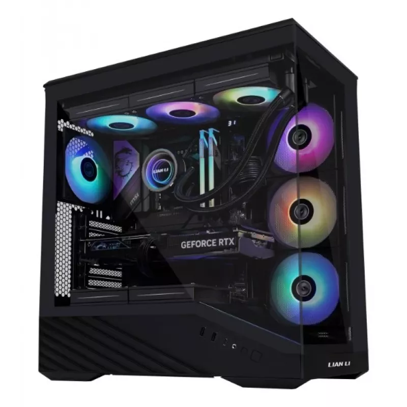 Korpusas Lian Li Vector V100 Midi Tower – juodas, permatomu stiklu