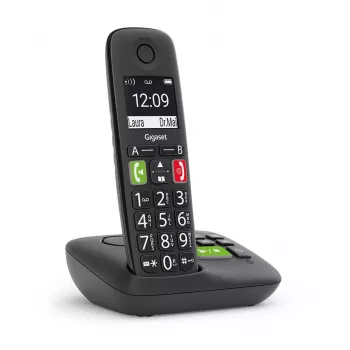 Gigaset E290A Analoginis/DECT telefonas su skambučio ID, juodas